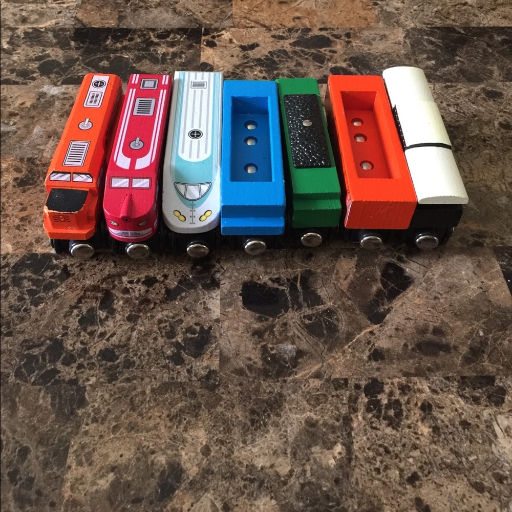 Wood train cars